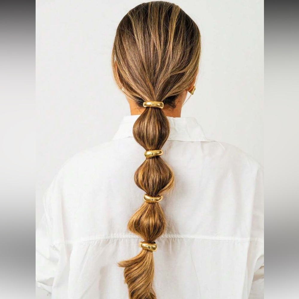 Brand New - Boho Summer 3 Piece Set Gold Scrunchie Hair Accessories
